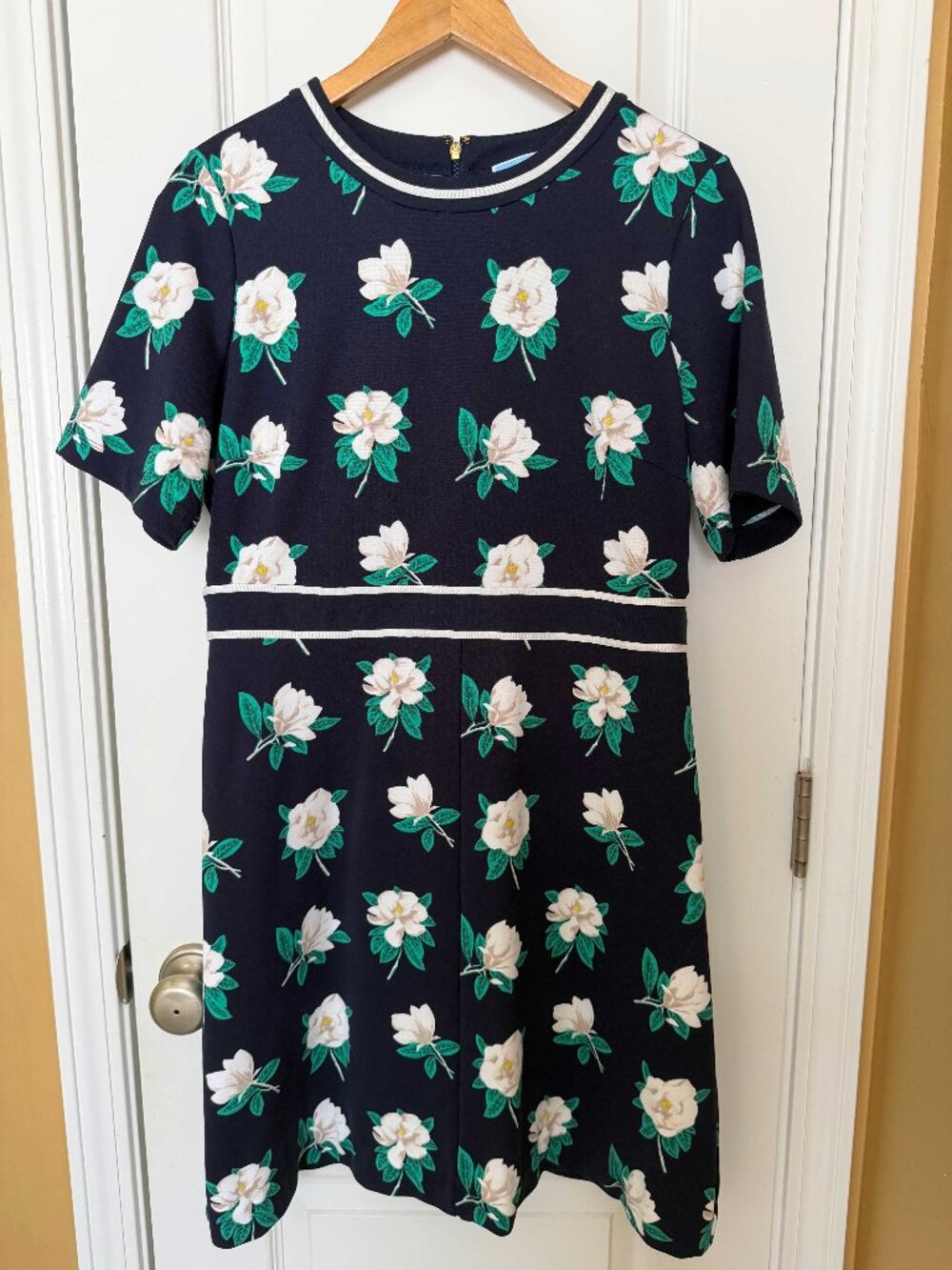 Draper James floral navy and white dress